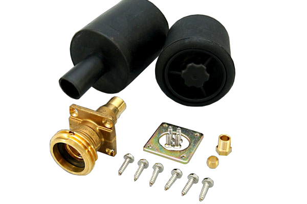 Einbautopf KPL. ACME Außenbetankung auf 8mm Cu-Rohr  90° gewinkelt + zuschließbar