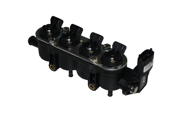 LandiRenzo MED Rail 4 Zylinder inkl. Bosch-Sensor GI25-65 (Schwarz)