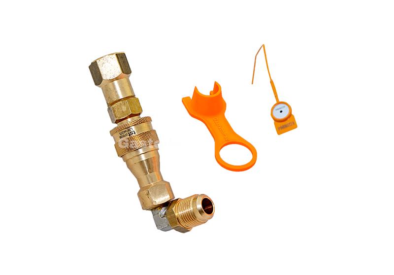 Schnellkupplung 90° mit 2-fachen Rückschlag (Alugas & Gaslow)