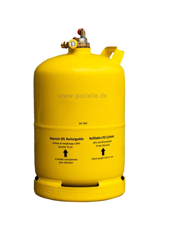 Gaslow LPG Tankflasche 11kg Gasflasche mit Multiventil nach ECE R 67.01 (Stahlflasche)