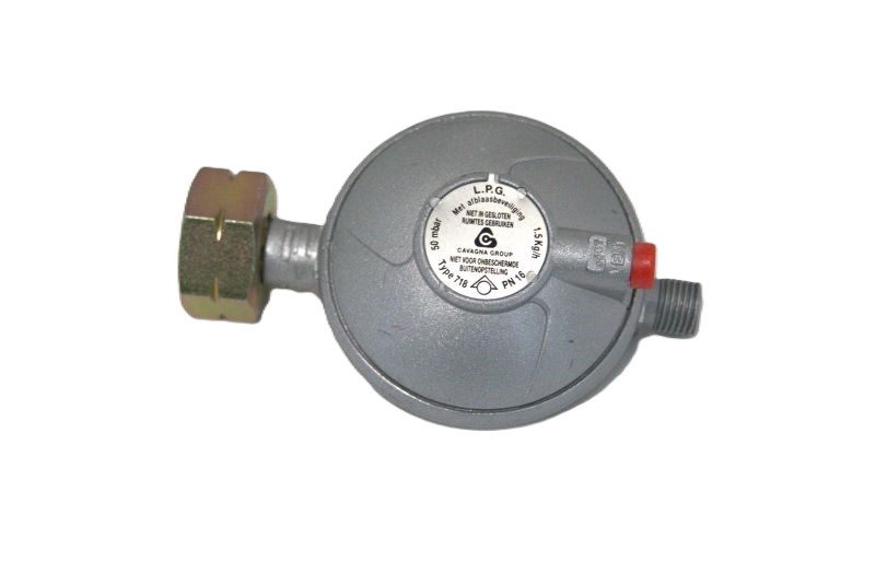 Cavagna Type 718 Druckregler 1/4" mit Überdruckventil 50mbar für Wohnwagen